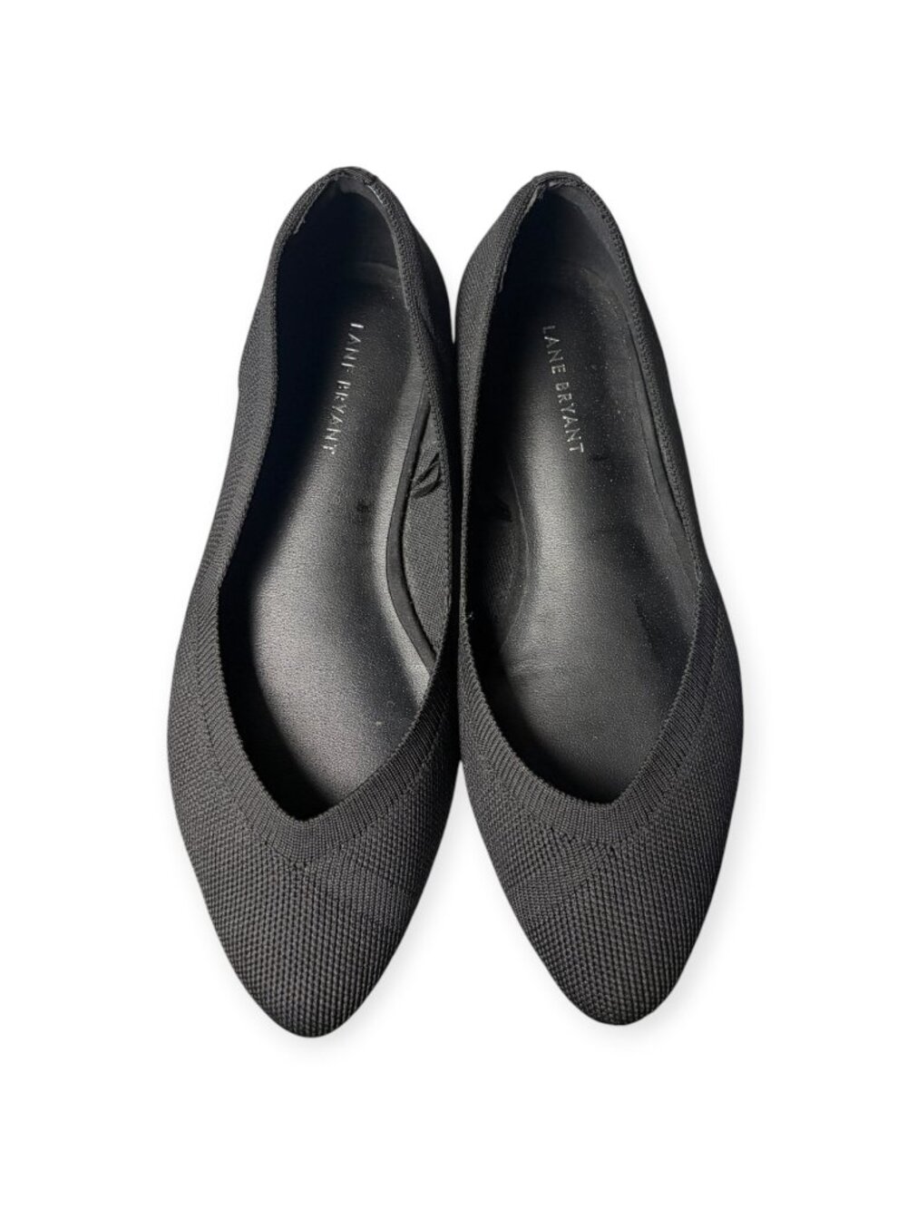 Lane Bryant Women's Size 9W Black Ballett Flat Slip On Shoes Mesh Casual Office